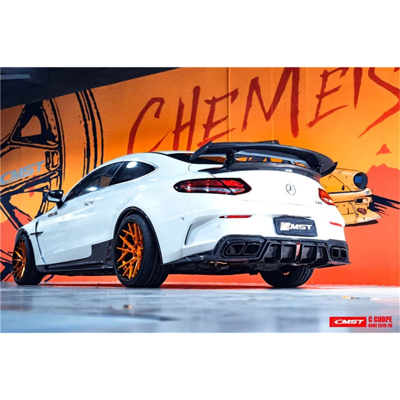 Runde Rear Wing For Mercedes-Benz C-Class C43 C63 Coupe Upgrade CT Design Carbon Fiber Body Kit Spoiler
