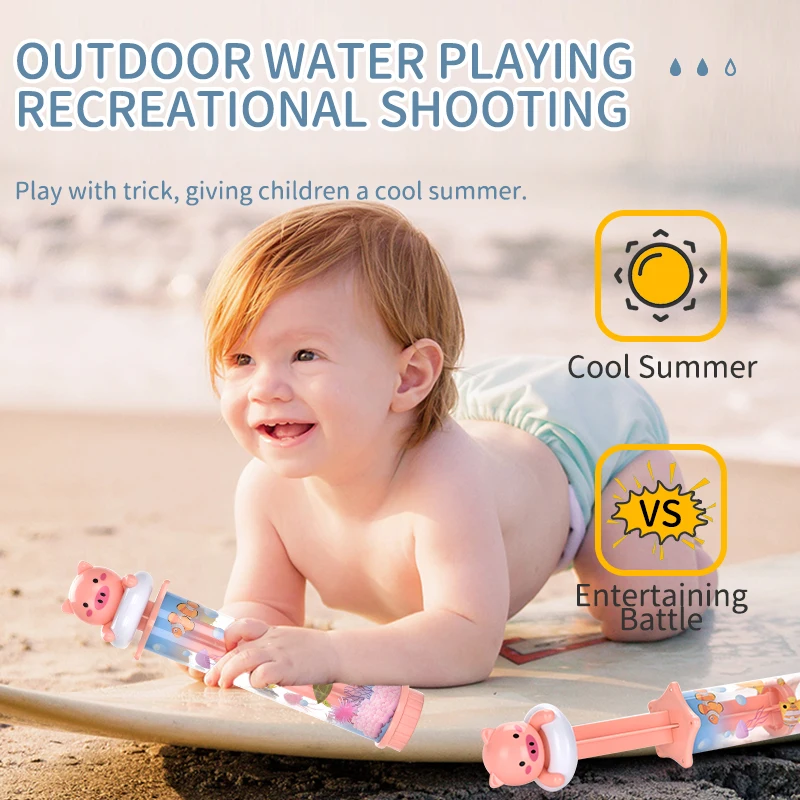 Cartoon small water gun double nozzle bathroom toys for kids 24m+