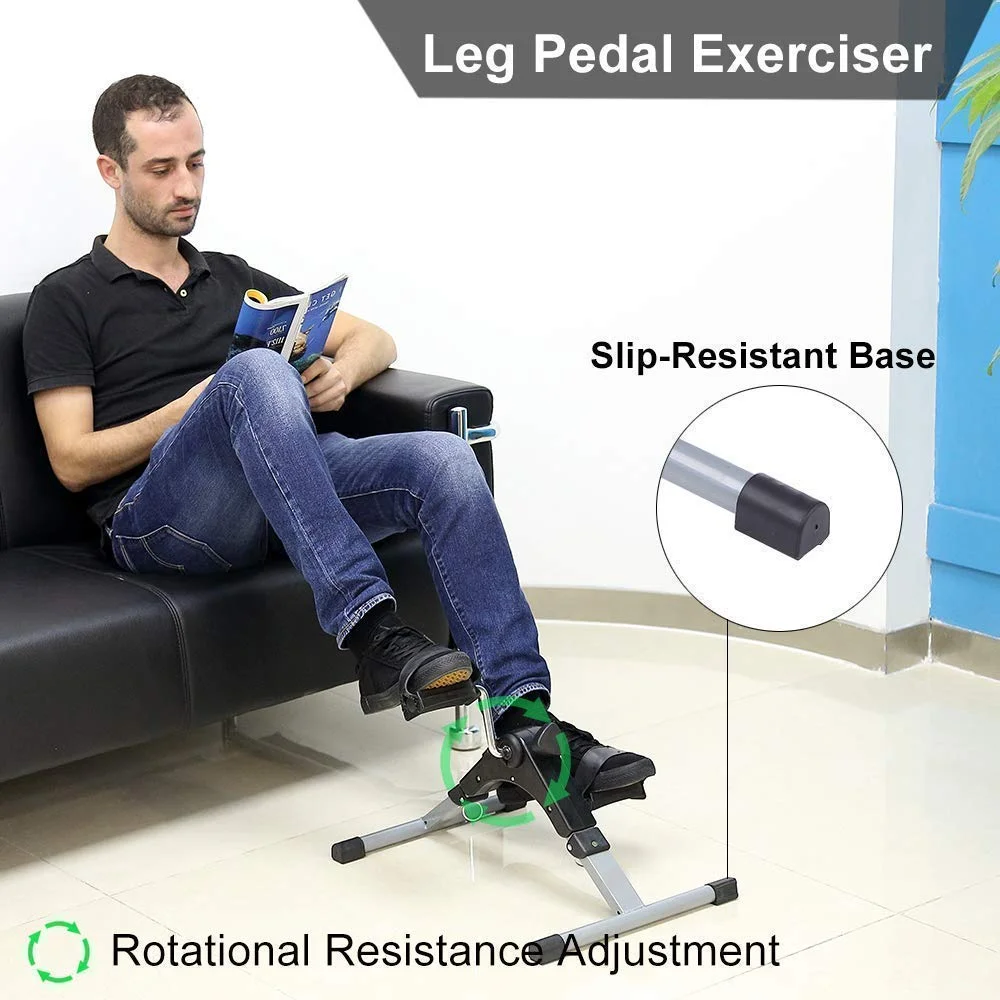 Pedal Exerciser Mini Cycle Pedaling Exercise Machine Mini Bike Home Use Adjustable Foldable Indoor Fitness Exercise for Legs Arm