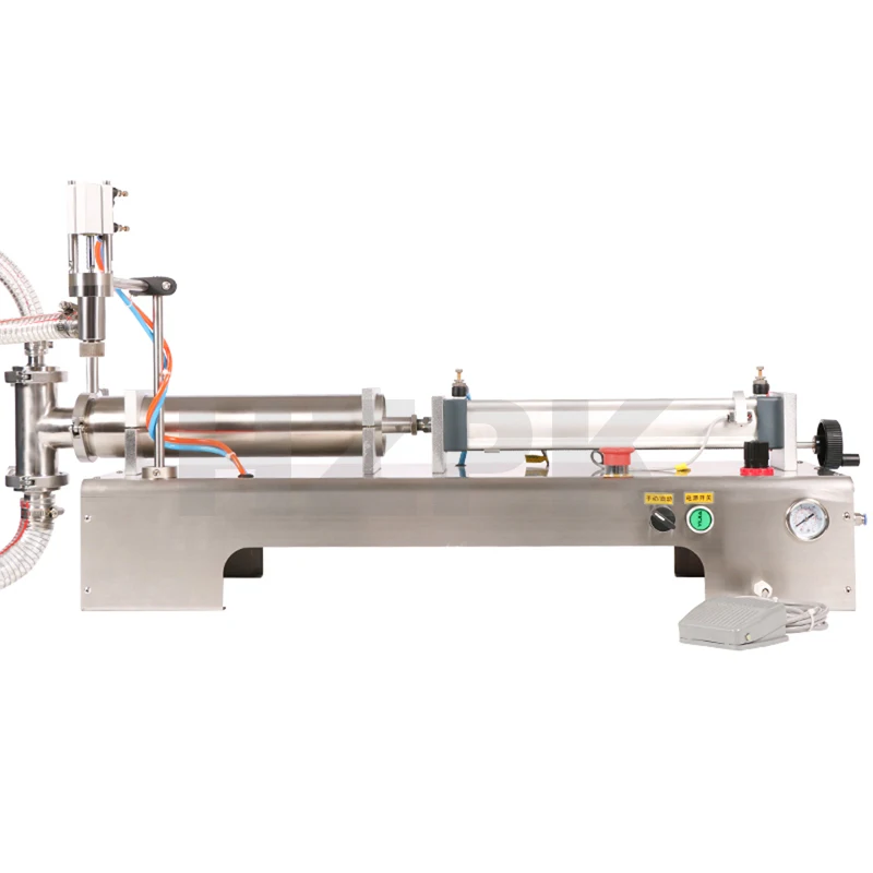 HZPK small semi automatic perfume water milk juce beverage liquid bottle piston filling machine