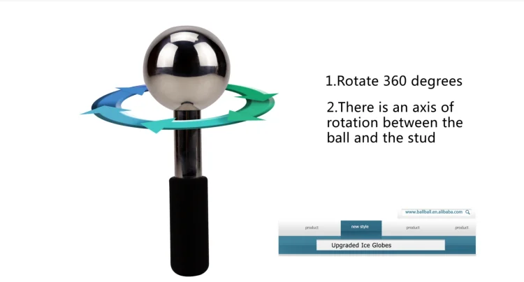 New Design 360-degree rotate skin care tools jade gua sha set ice roller cryo sticks beauty face massager steel Ice