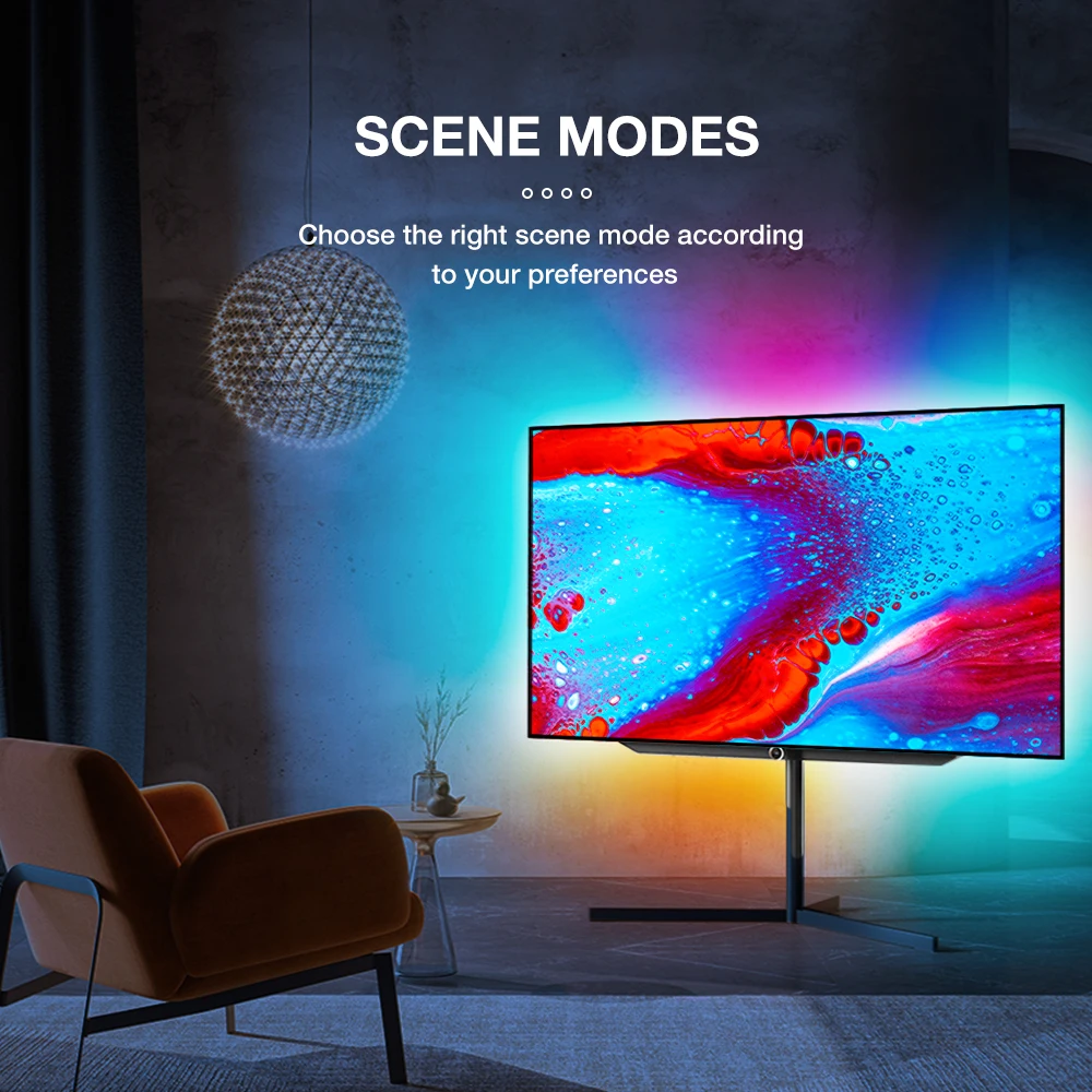 Smart WIFI APP Immersion Ambient Light HDMI 2.0 Sync Box LED Backlight TV LED Light Strip Supporting Alexa Google Assistant