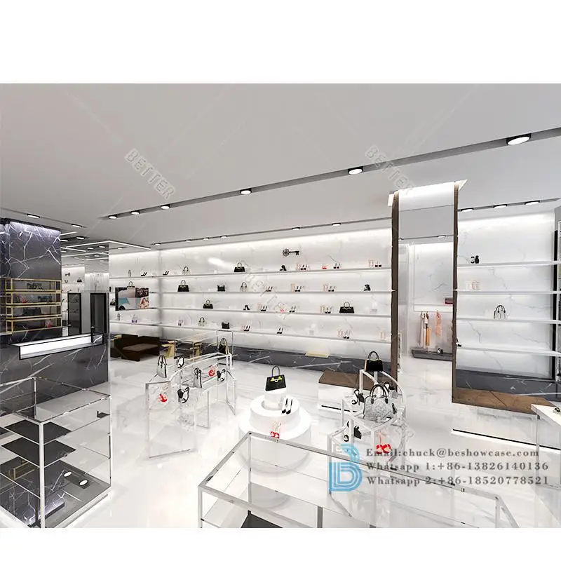 Handbag Store Display Furniture Custom Handbag Clothing Rack Clothes Shelves Garment Display Shoes Rack Clothing Store Furniture