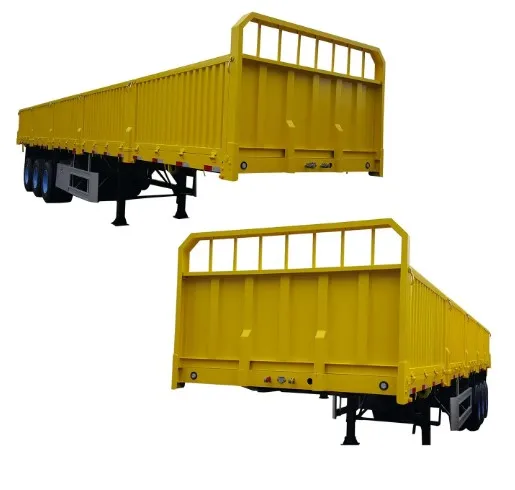 3 Axles Bulk and Container Transportation Steel Sidewall  Semi-Trailer Side Wall Semi Truck Trailer