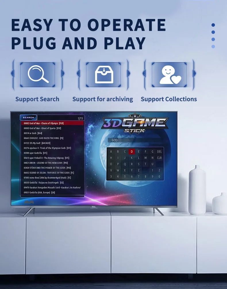 Dual Game Sticks 4K Output TV 10000 Games Built in Retro Video Gaming Console 3D Games Player for PSP PS1 N64 GBA Sega Emulator