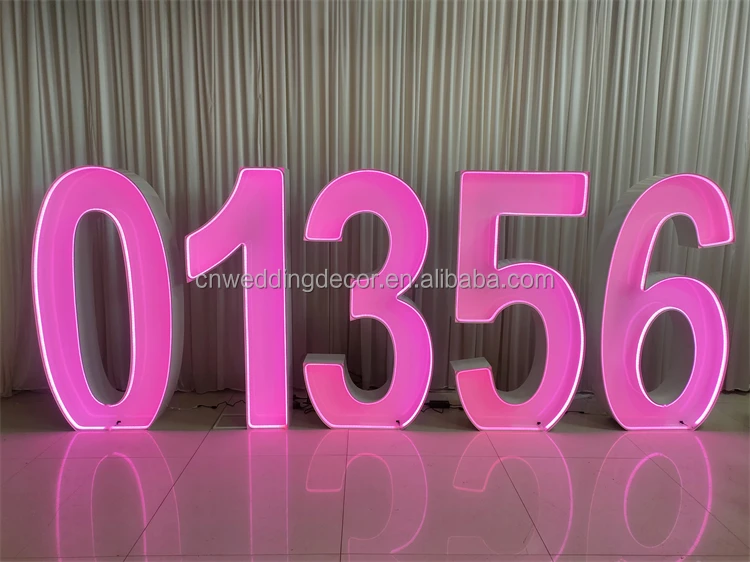 RGB Color Metal Letters Marquee Numbers Light Up Numbers For Wedding Party Decoration