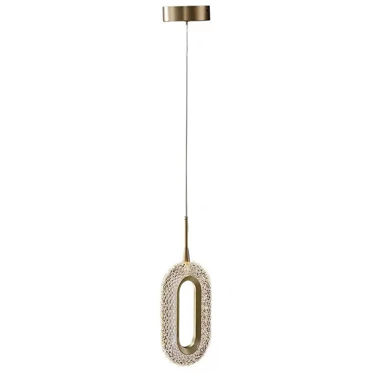 Copper Acrylic Pendant Light Modern Simple Luxury Minimalist Art Bedroom Living Room Villa Hotel Decor Switch Control Bulb
