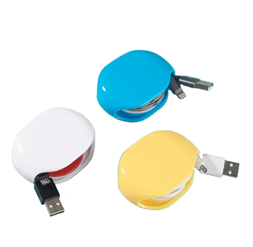 Automatic retractable headphone usb cable reel winder organizer