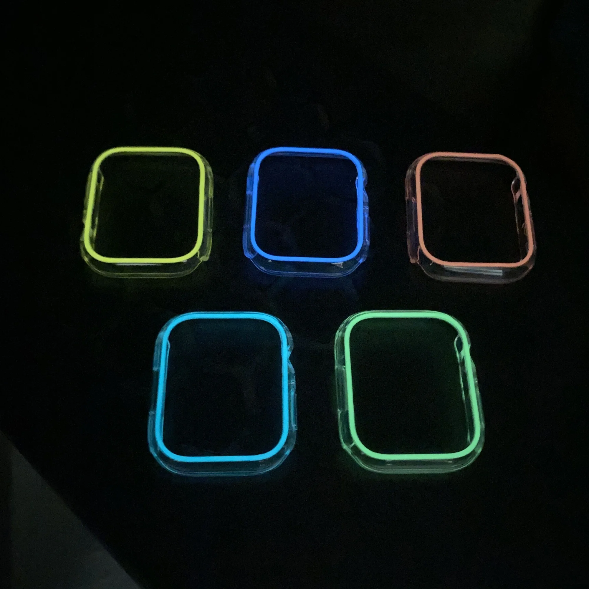 Somostel luminous watch case protector 38/40/41/42/44/45mm carcasas celulares fundas cover For Apple Watch Series 7 6 5 4 3 2