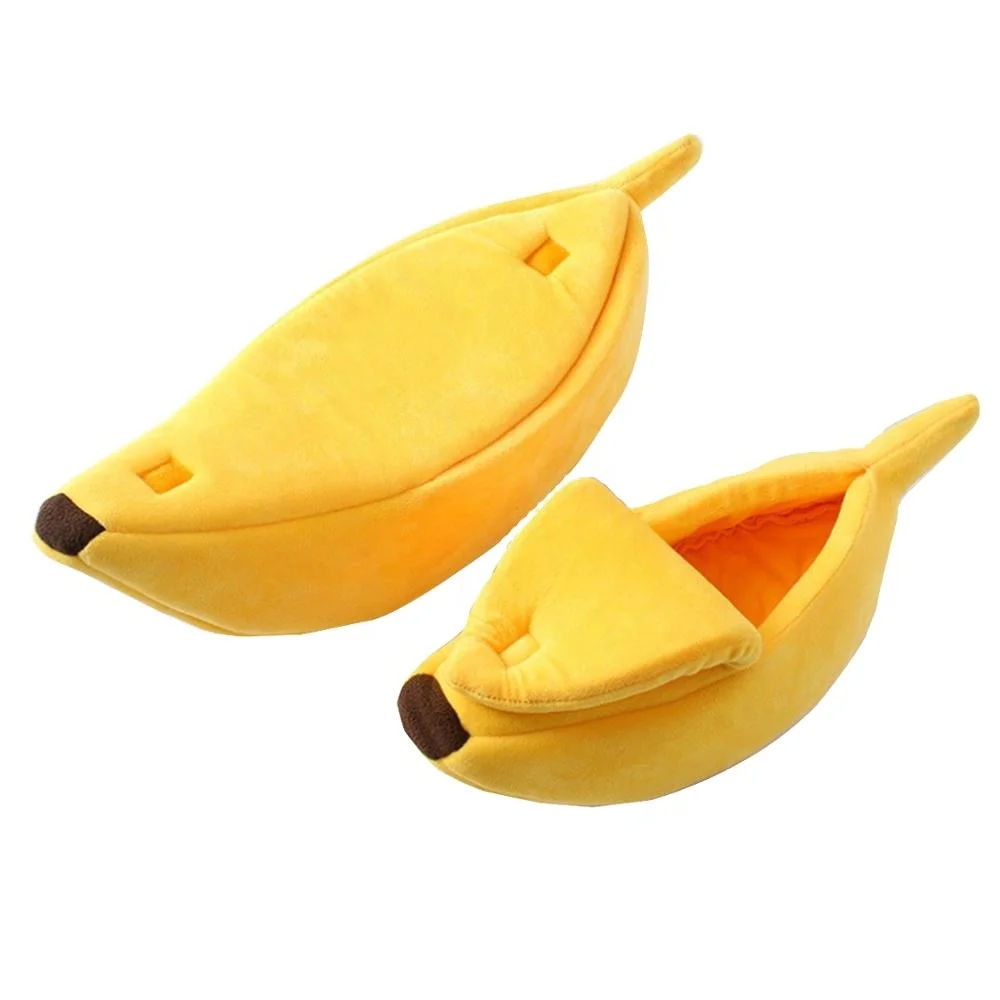 PS-2001, Banana Shape Pet Dog Cat Bed House Cushion Basket Warm Portable Dog Cat Bed Toys With More Size S/M/L/XL