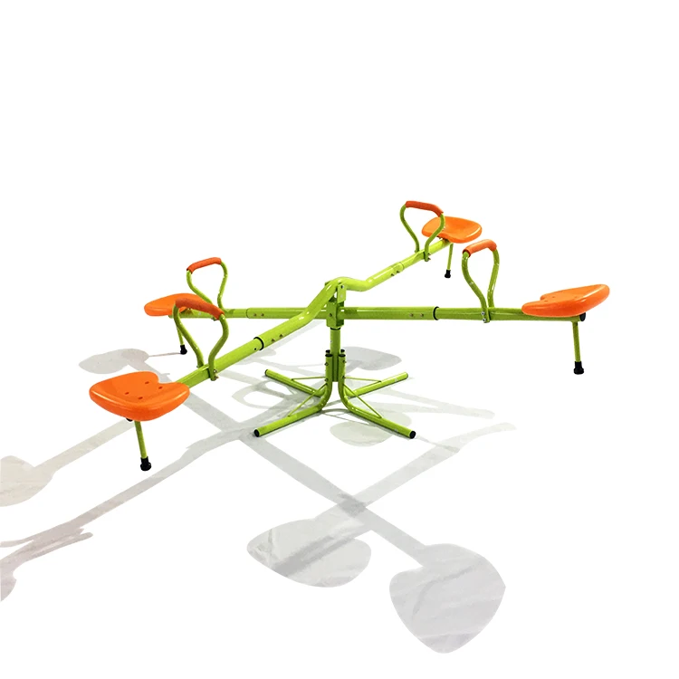 New garden toys for children rotating 4 children metal seesaw