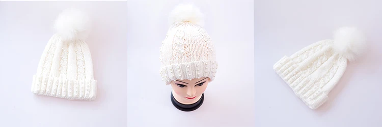 
2021 China manufacture wholesale baby girls hat winter warm hats with fur pom pom 