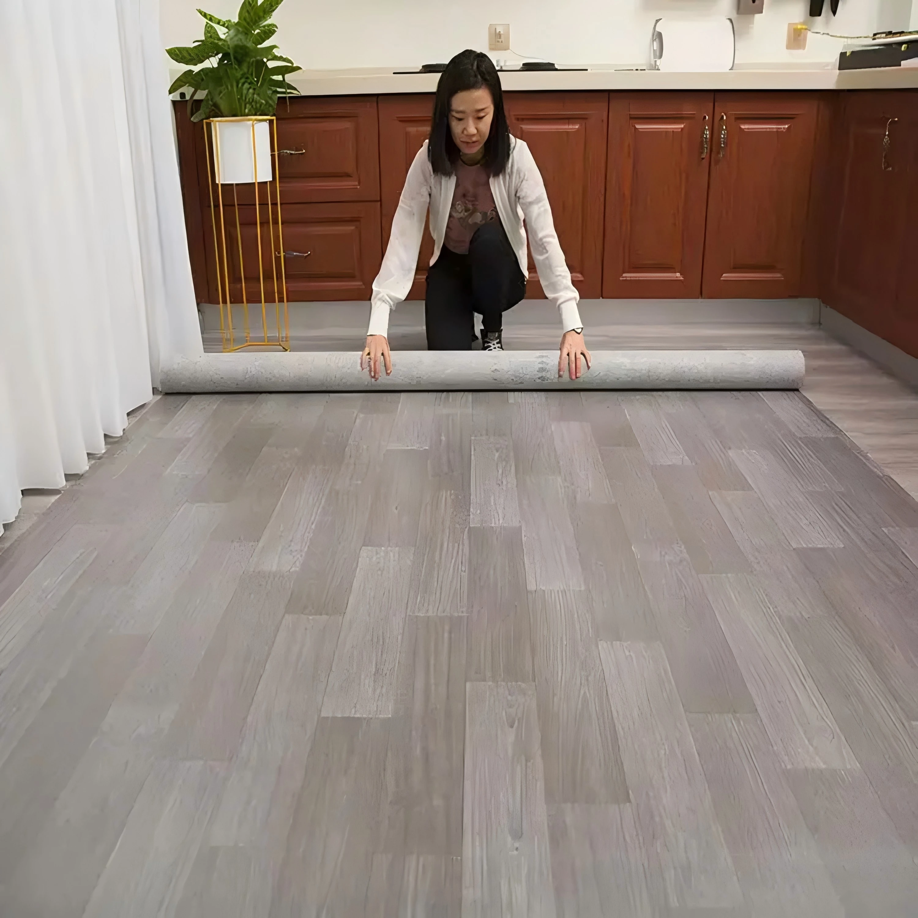 Plastic in roll Hotel Supermarket High Quality Fireproof Anti-slip Pvc Floor Sheet Vinyl Flooring Roll Linoleum