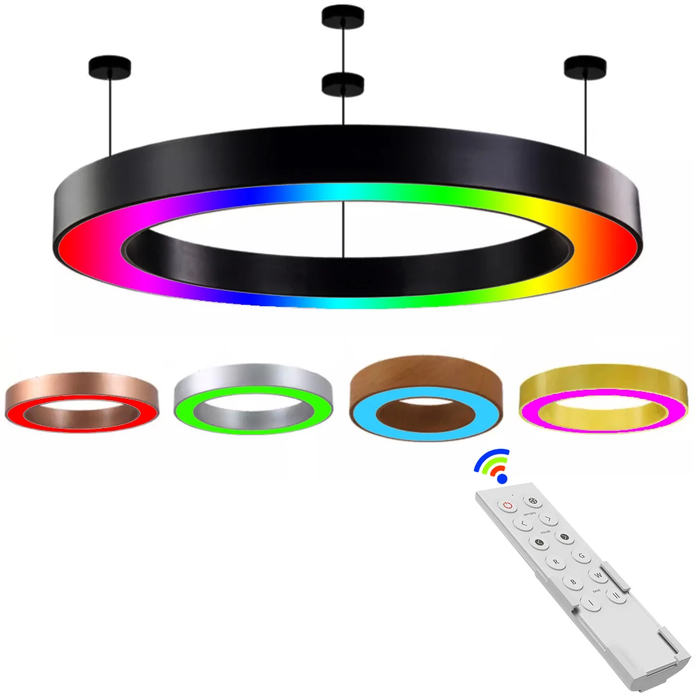 RGB белый круг кольцо подвесной светильник LED Кристалл светлый цвет переменчивый кольцо круговой свет для вестибюля гостиницы 4s магазин