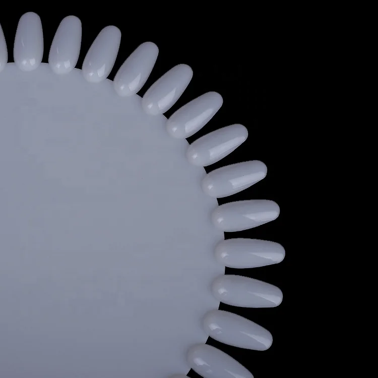 Nail Art Supply 36-color Nail Color Chart Polish Display Big Round Shaped White False Nail Tips Color Chart