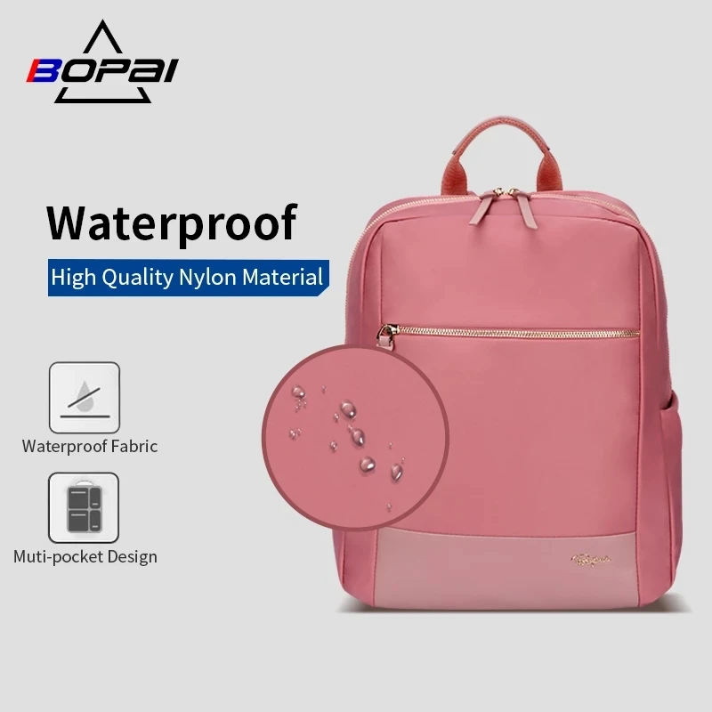  BOPAI korean fashion bag pack for ladies large capacity travel lightweight casual waterproof 14 inch laptop women