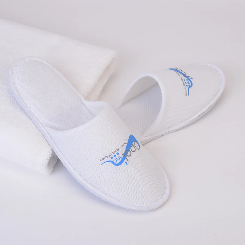 Custom Cheap Personalized White Hotel Bathroom Disposable Slippers