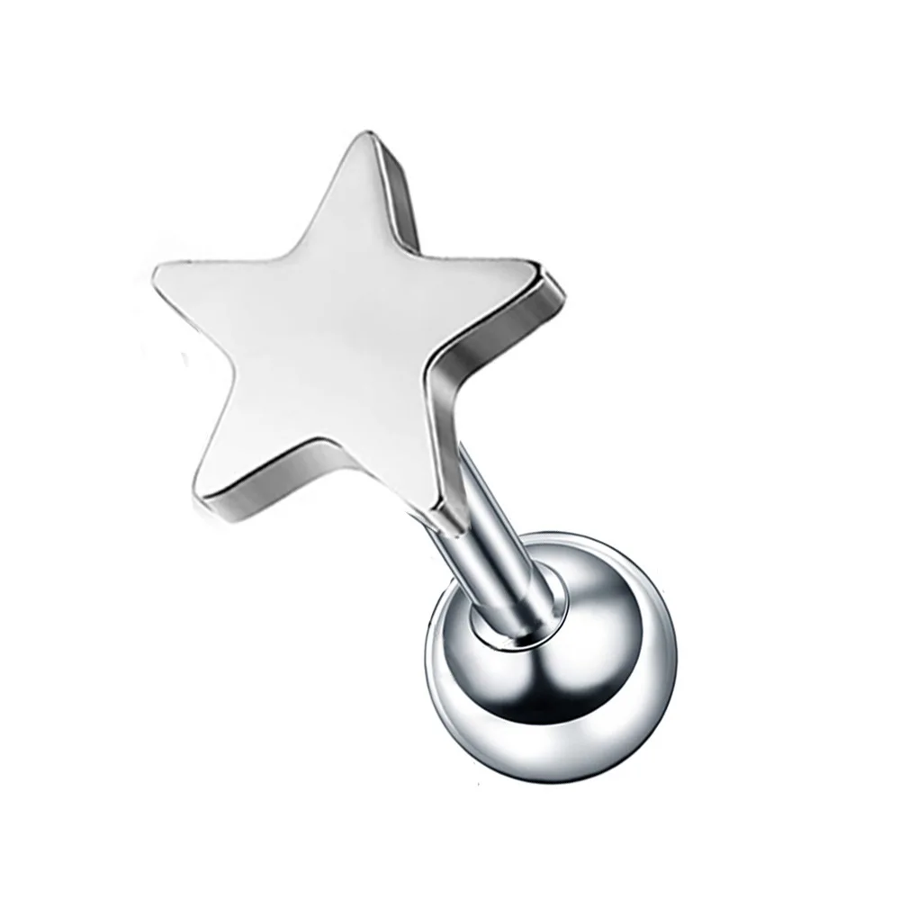 The Tiny Cartilage Ear Piercing 1.0mm Stainless Steel Cute Bunny Heart Star Ear Studs