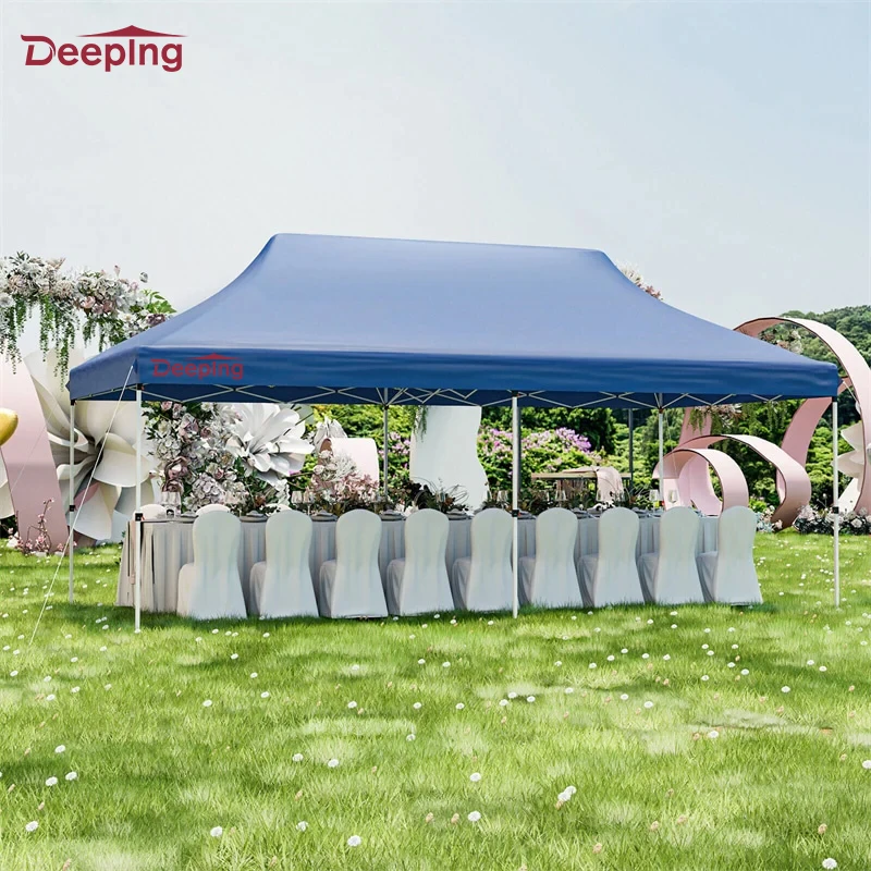 Glamping hex frame 50mm aluminum canopy tent rail bar 10x20  promotion banner canopy tent