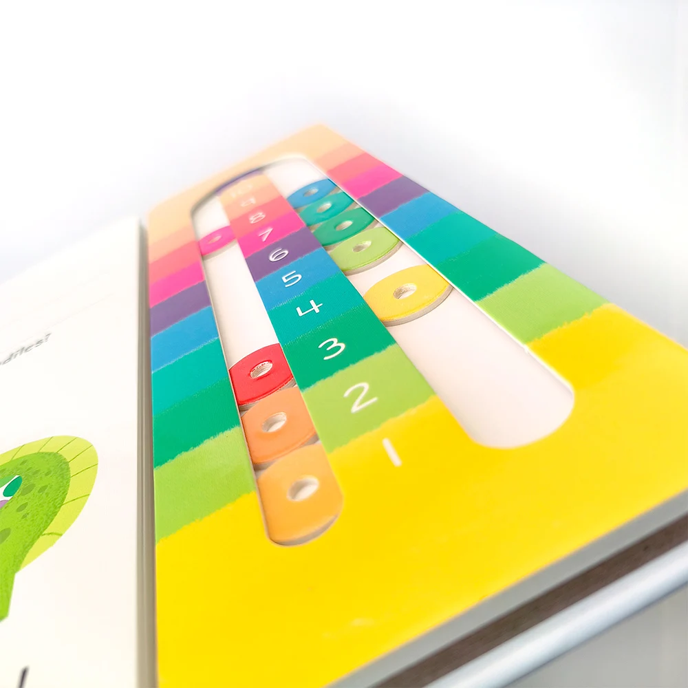 Children books custom printing baby moveable counters one by one count to ten counting book