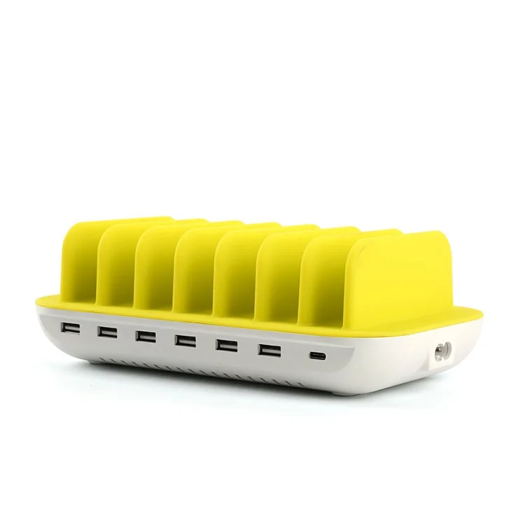 
7-Port USB Charging Station Dock - Compatible with iPhone 11 Pro Max/11 Pro/11, XS Max/XS/XR/X, 2019 iPad/2018 iPad Pro 