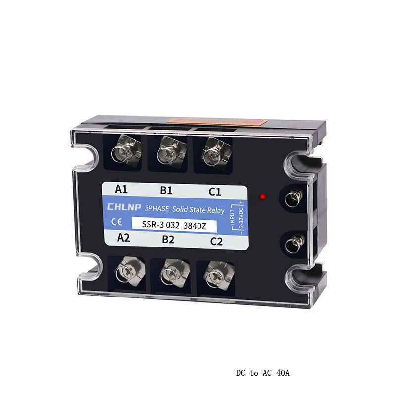 Three-phase solid state relay DC controlled AC relay 12V24V DC AC 380V480V SSR 40A
