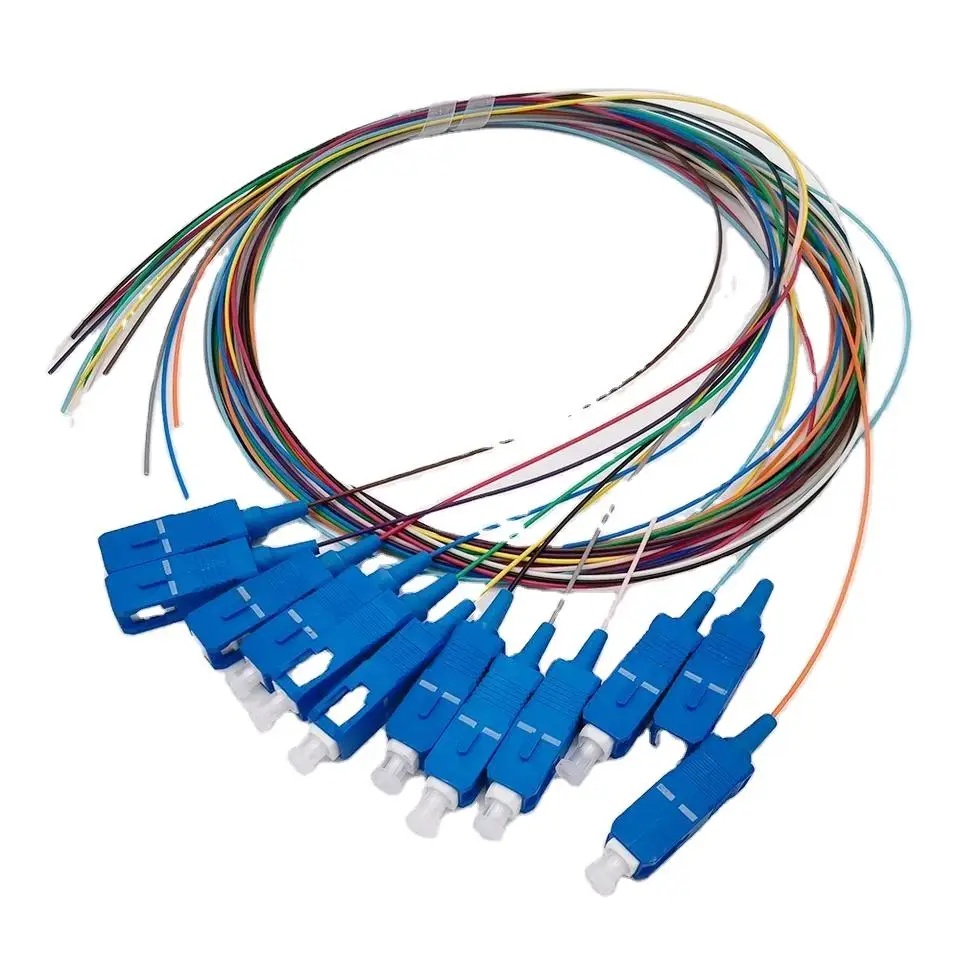 12 Cores pigtail optical fiber jumper  SC/APC Connectors Pigtail 1.5m  1m  0.9mm cable lszh 12colour