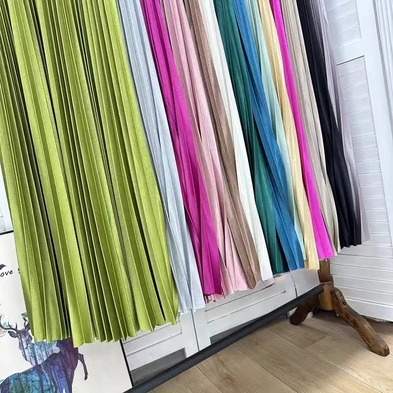 Hot Sale Pleated Skirt New Korean Casual All-match Solid A Line High Waist Long Maxi Skirt for Women