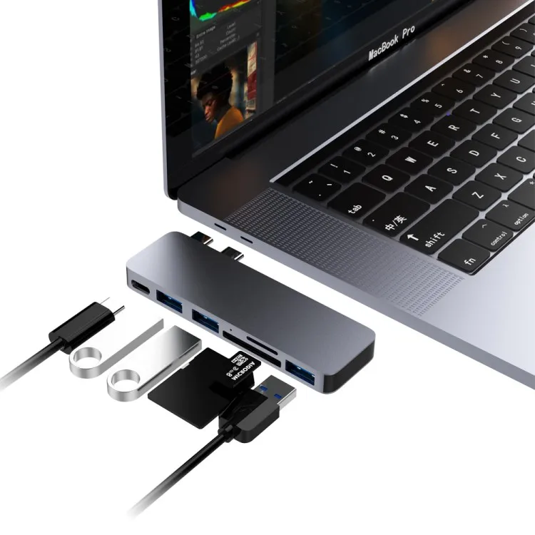 USB-концентратор Colorii DC6 для MacBook Type-C, двухпортовый концентратор данных с Thunderbolt 3 USB 3,0 для MacBook, Macbook Pro, Macbook Air