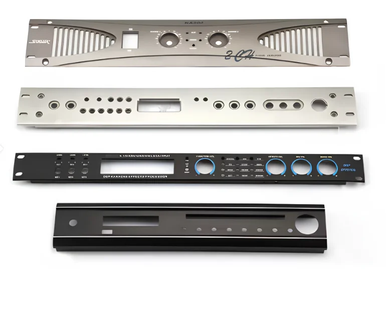 Custom cnc machining Services Aluminum power  Amplifier Front Panel Faceplate Back Plate for Electronic Instrument