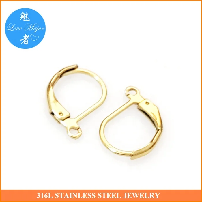 Gold Plated Classic French Clasp Earrings Hook Jewelry Findings and Components Stainless Steel Jewelry Making