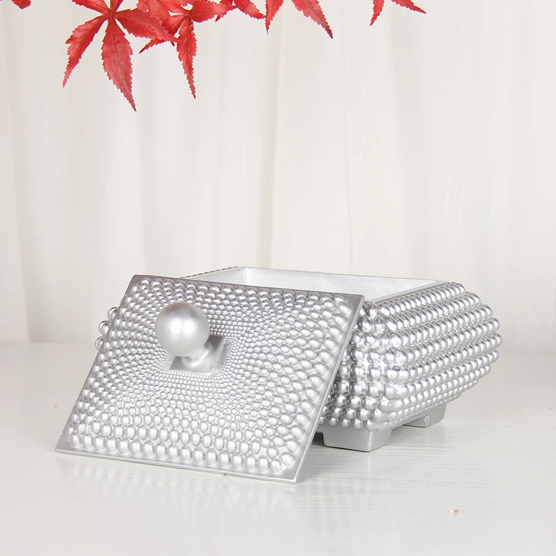 JW027S 9.8 inch resin jar box trinket jewelry box embossed Crafts Decoration holder wall art home decor