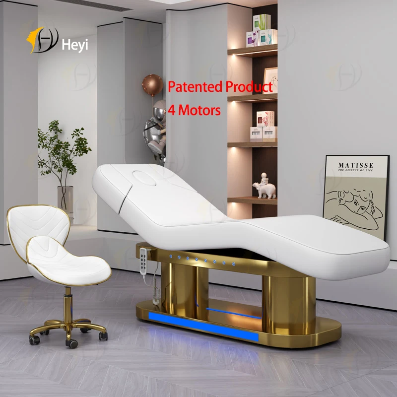 factory price custom aesthetic eyelash extension bed 4 motor electric floor massage therapy bed table