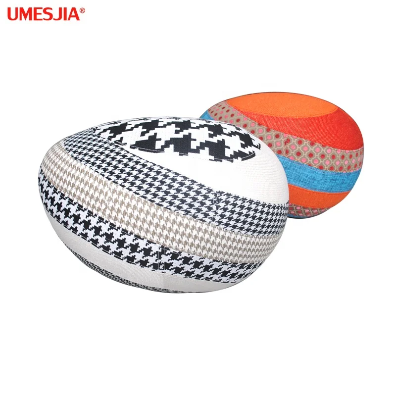 Modern furniture Patchwork Egg shape stool shoe bench ottoman Pouf Patchwork leisure chair footstool