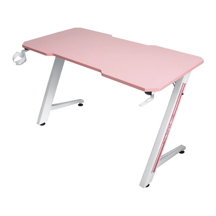 Оптовая Продажа с фабрики 80 см Z-образный розовый компьютерный игровой стол на заказ для киберспорта игровой стол
