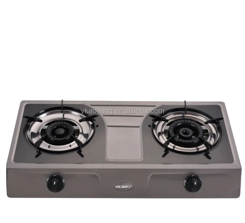 AOYANG High quality High efficiency 2 burner gas cooker portable gas cooktop Stainless steel gas stove