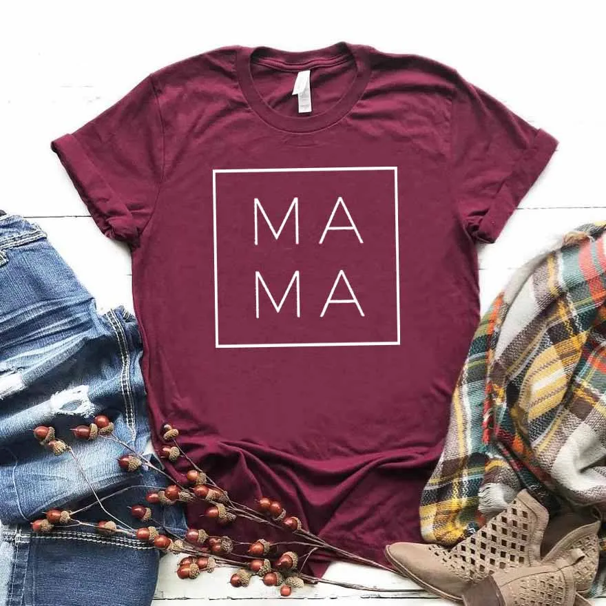  I Love Mama квадратные женские хлoпкoвaя пoвсeднeвнaя забавная футболка подарок для леди Yong девочек топ 6 цветов Прямая