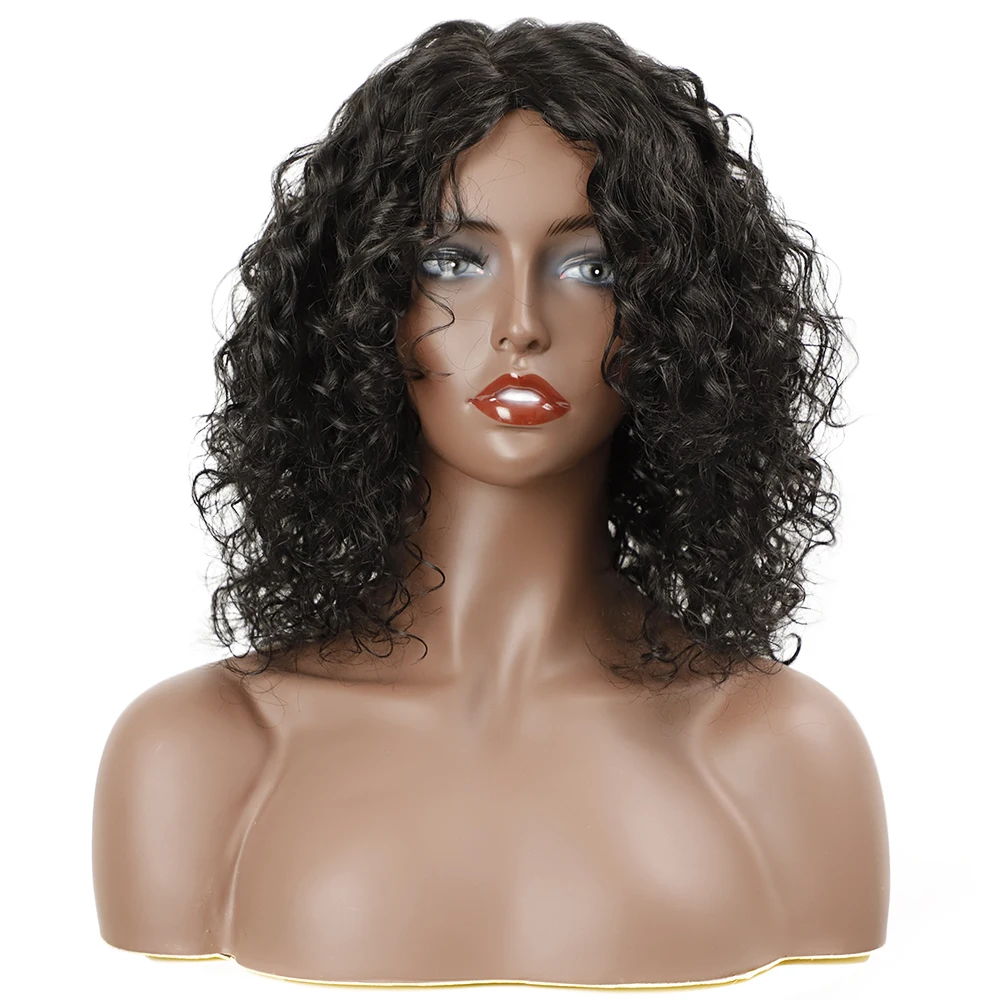 wholesale NOBLE Natural Curly deep body wave for black women soft heat resistant synthetic wigs