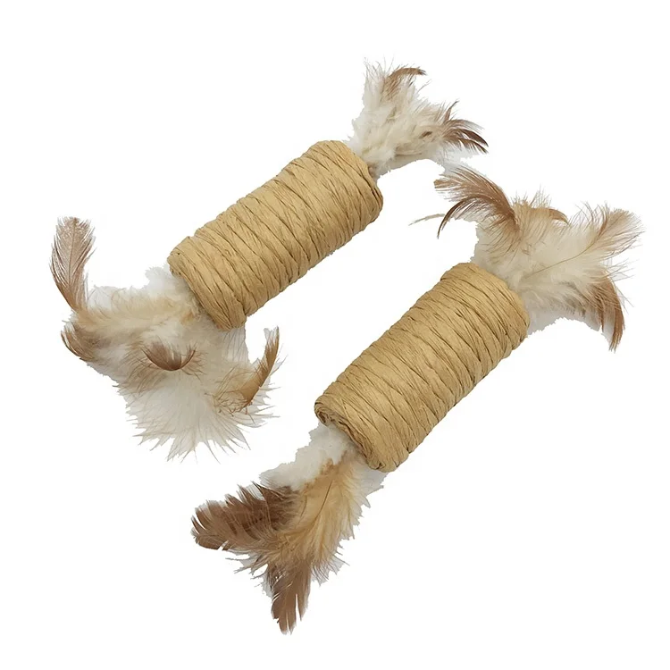 2 Pieces Pack Set Feather Roller Cat Toy Catnip Interactive Cat Toy