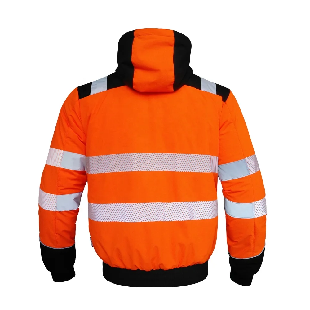 Roadway clothing quilt padded winter coat reflective safety jackets