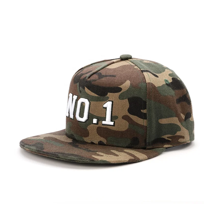 Wholesale 5 Panel New Topi Era Blank Hats Camouflage Embroidery Flat Brim Logo Custom Hunting Camo Snapback Caps