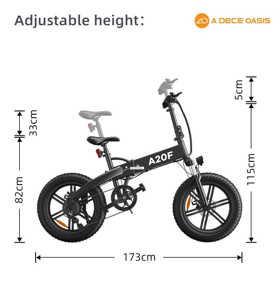 EU US UK INA warehouse ADO A20F folding fat tire  ebike electric city bike bicycle mountain road bicicleta mountain bike
