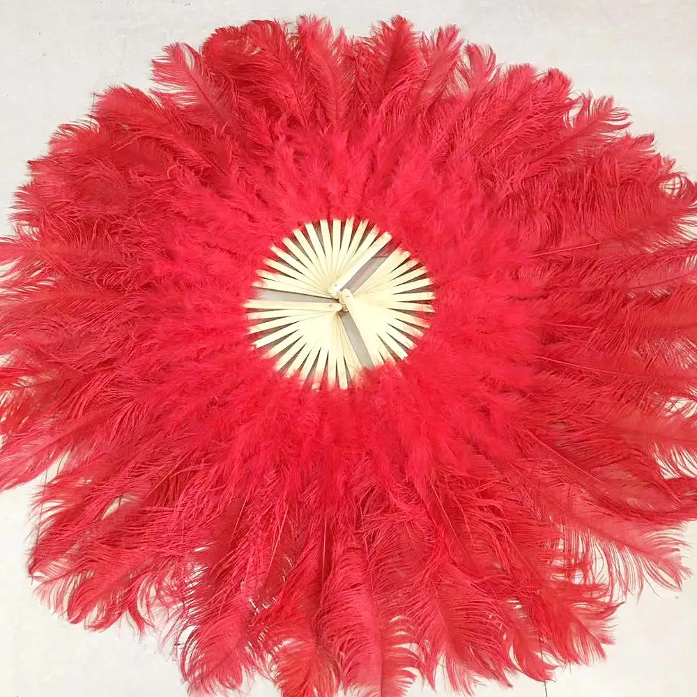 75cm High Quality Double Player Ostrich Feather Fans for Belly Dance