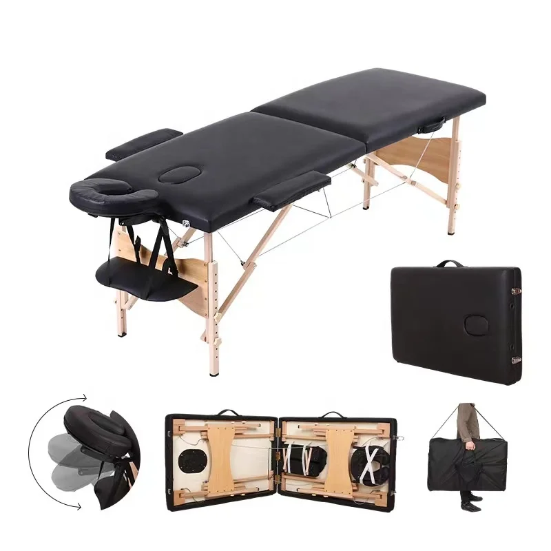 High quality weight-bearing adjustable and comfortable wooden massage bed with adjustable height