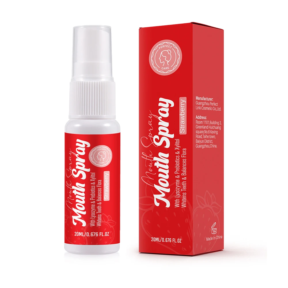 Private label mouthwash Breath Freshener Spray Alcohol-Free Breath Peach Mint moisturize mouth spray for bad breath