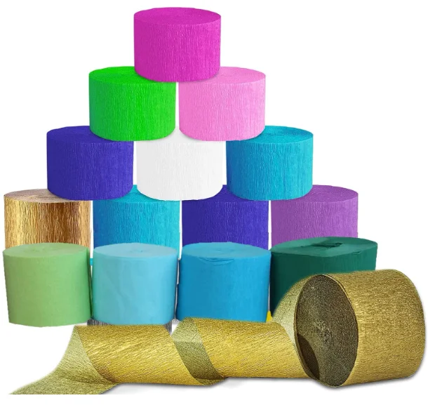 12 Rolls 984ft Crepe Paper Streamers stretch crepe paper self-adhensive garlands in crepe paper pack of 8