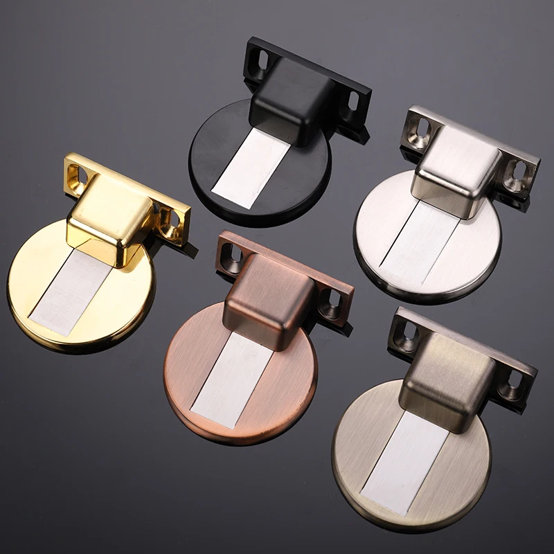 Door Stopper Black Floor Mounted Door Stops Half Moon Rubber Stainless Steel DIY Accessories OEM Woodworking Pcs Color Handle
