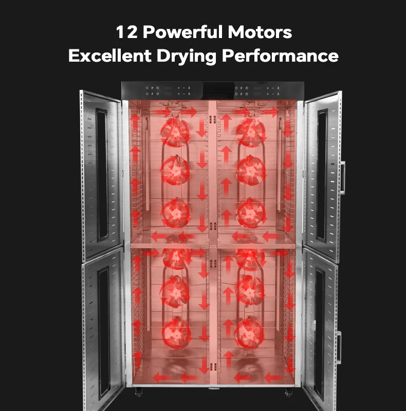 96 Trays Industrial Use Double Wall Stainless Steel Food Dryer Dehydrator Large Dehydrator