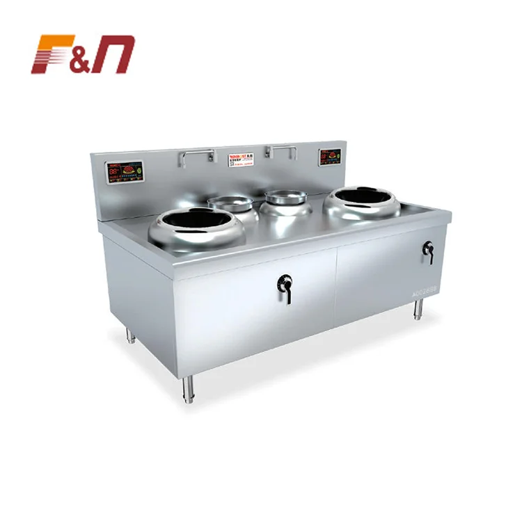 Restaurant Kitchen Equipment Electric Double Burner Stainless Steel Wok Induction Cooker