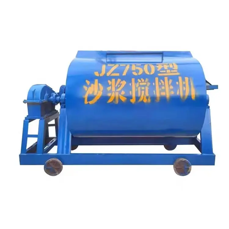 Grout drywall portable stainless steel sand mortar sprayer mixer autorechargable  manual epoxy drum mortar mixer horizontal